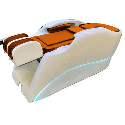 Professional Barber Shop Furniture Modern Intelligent Head Massage Salon Shampoo Bed Ceramic Basin Hydrotherapy Device