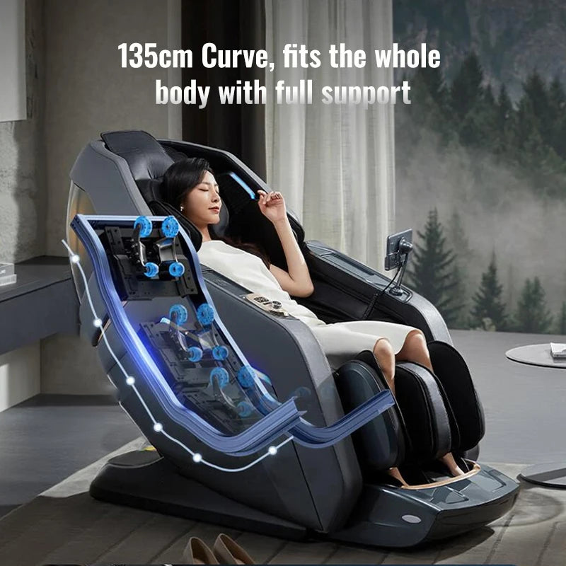 Luxury Zero Gravity Massage Chair Intelligent Home Heating Recline Full Body Airbag Shiatsu Knead Multifunctional Leisure Sofa