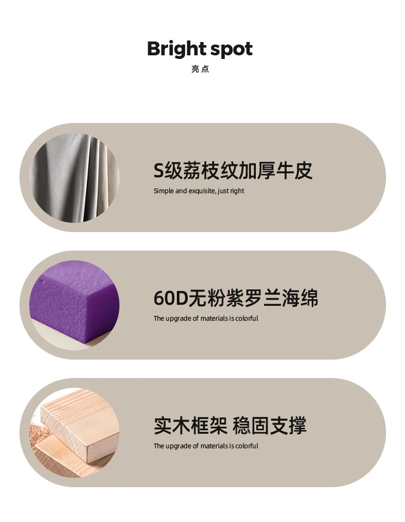 Modern Minimalistisches neues Leder Wohnzimmer Lawrence Italienisches leichtes Luxus gerades L-förmiges modulares Faules Weiches Tatami Lounge Sofa