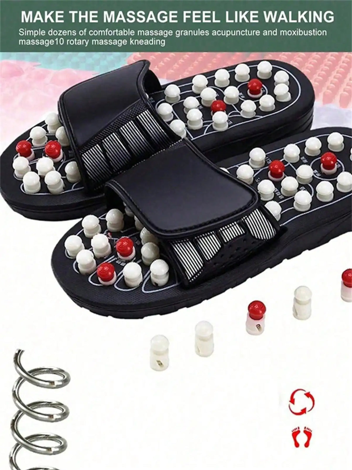 Akupressur Massage Pantoffeln Sandalen für Herren Füße Chinesische Akupressur Therapie Medizinische Rotierende Fußmassage Schuhe Unisex