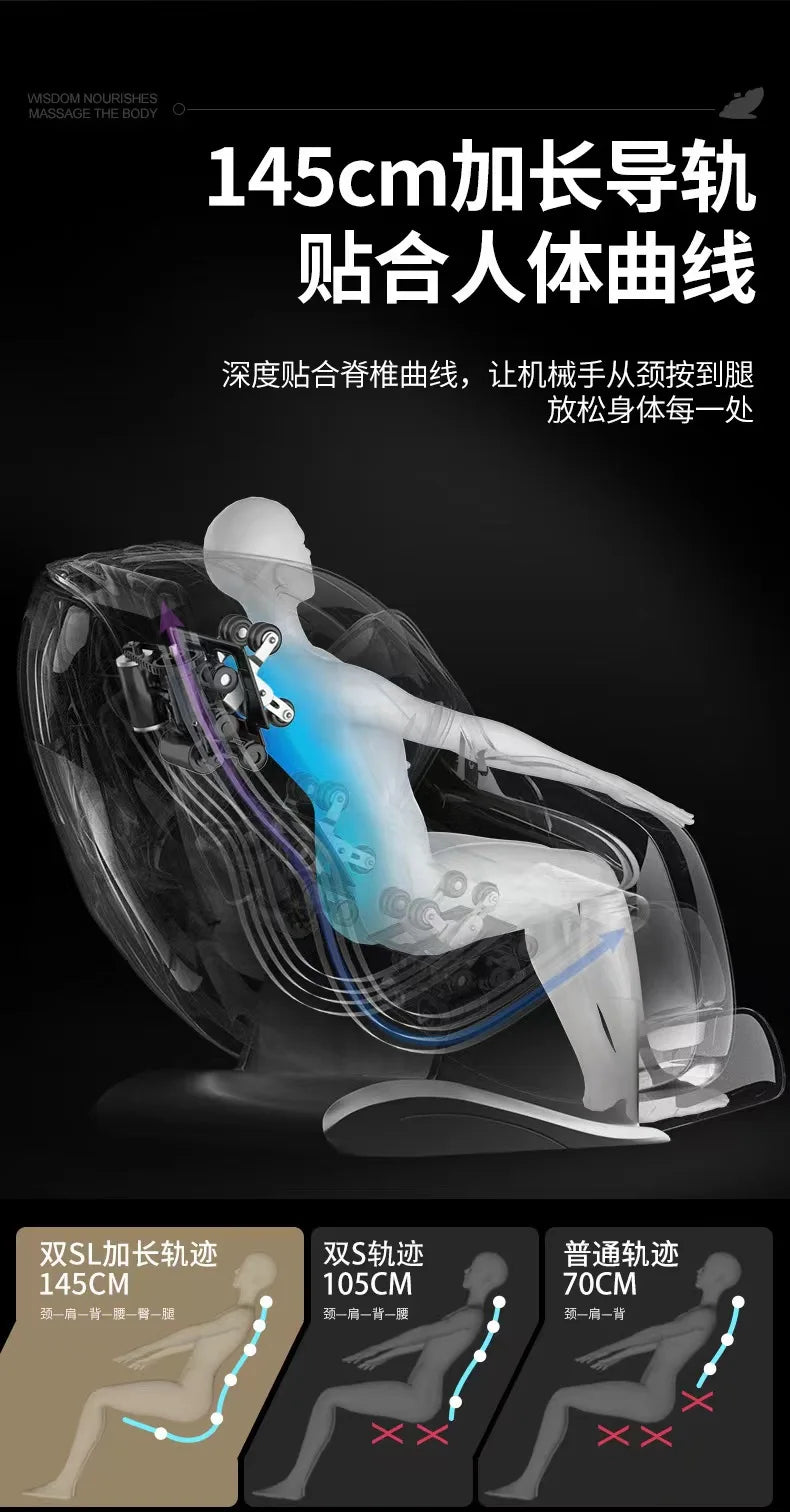 Asmt56 kommerzieller Massagesessel für Mittelalte und Senioren, vollautomatischer Zero-Gravity-Reisesessel, Home-Jade-Bewegungskabine