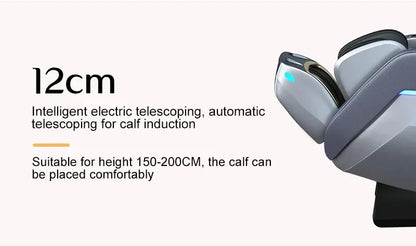 4D Zero Gravity Full Body Massage Chair Voice Control Heated Backrest Bluetooth Speaker Airbag Technology for Relaxation
