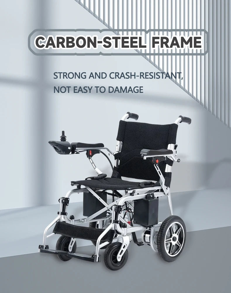 High quality iron frame left and right foldable electric wheelchair
