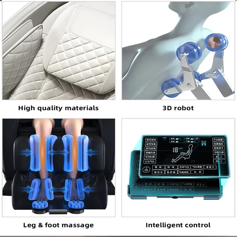 2 Jahre Garantie 4D SL Airbag Zero Gravity Ganzkörper-Massagesessel Home 3D Büro-Fußroller Shiatsu Bürostuhl Massagesofa