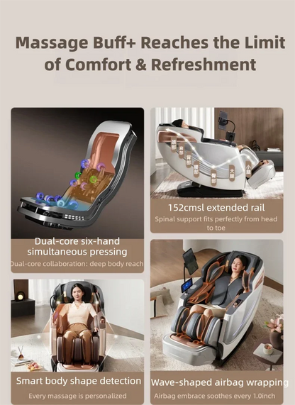 6D Smart Sensory Dual Movement SL-Track Massage Chair Thai Stretch Electric Leg Lift Leisure Sofa Zero Gravity Home Office Chair