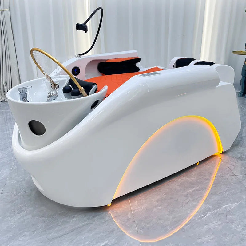 Hair Salon Bed Multi Functional Luxurious Full Body Shampoo Bed Automatic Space Capsule Intelligent Electric Massage Bed Chairs