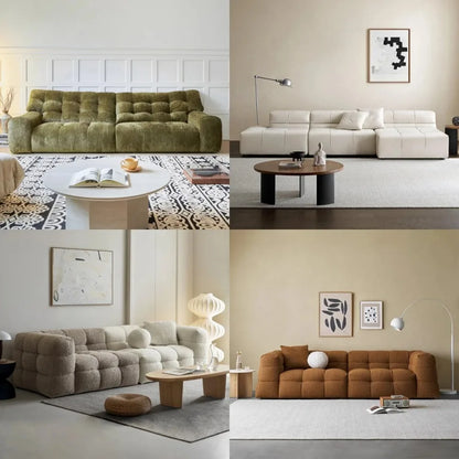 Minimalistische Multi-Seat Leder Ecksofa Kombination Modern Einfaches Wohnzimmer Sofas Erste Schicht Rindsleder L-Form Sofa-Set