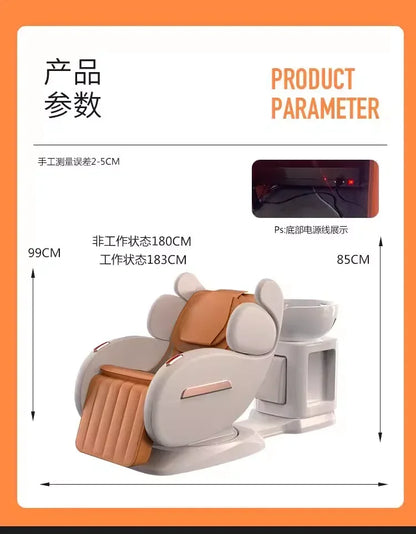 2026 Intelligent electric massage silk domain hair care chair, hair salon flushing bed, hairdressing chair, multifunctional