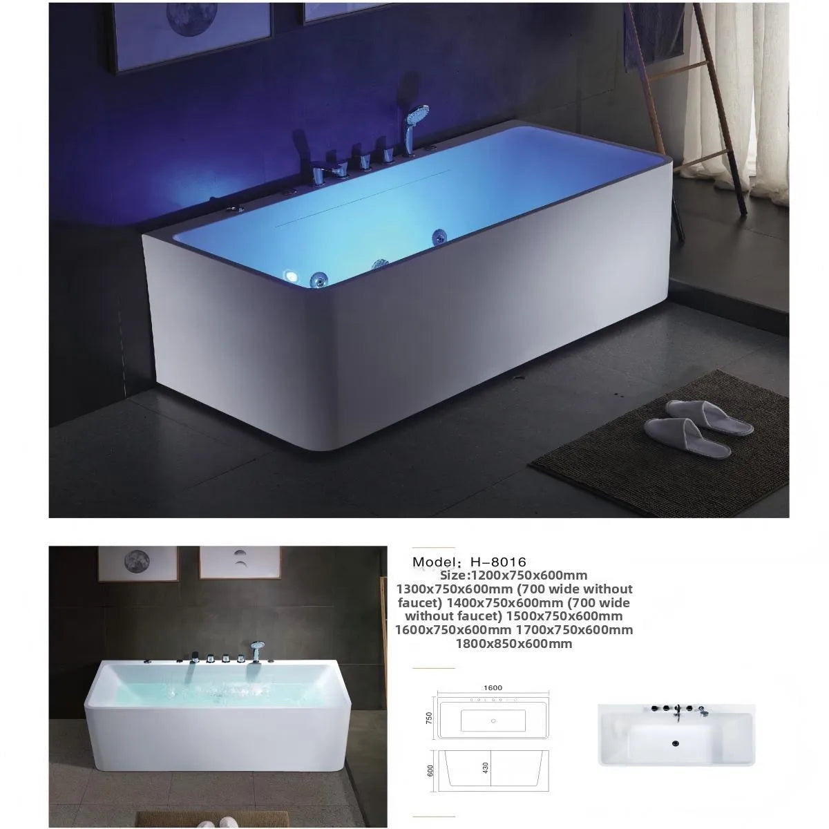 Outdoor Jacuzzi SPA Whirlpool Badewanne Große Acryl-Massagebadewanne Intelligenter beheizter thermostatischer Pool für Villa Hotel Resort Homestay Möbel