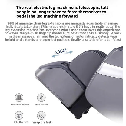 Modern Leather Fully Automatic Electric Zero Gravity Massage Chair With 3D Robotic Hand Massage For Neck Foot & Waist