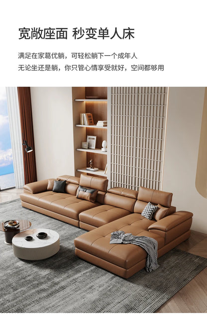 Europäisches Wohnzimmer-Sofa Echtleder-Ecksofa Modulares Luxus-Sofa Sala De Estar De Luxo Moderne Möbel