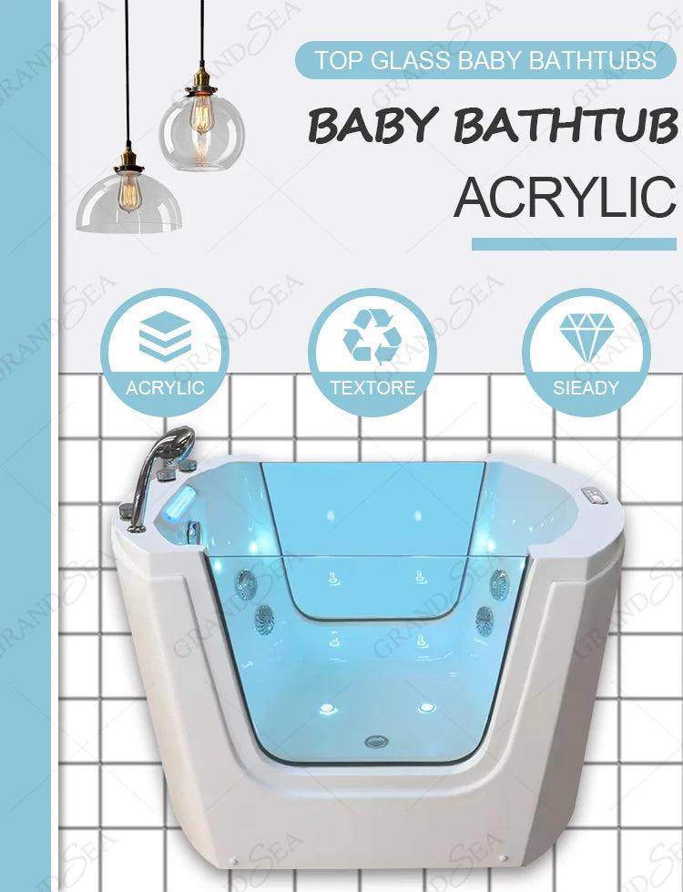 Modern Home Freestanding  Baby Spa Pool with  Accessories Drainer