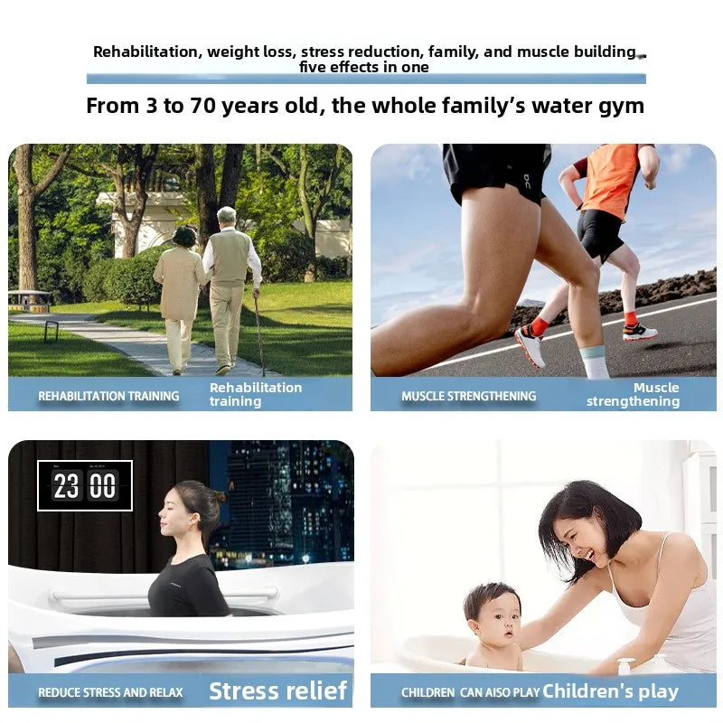 Unterwasserlaufband mit offener Tür, Wasserfitness, Wasser- und Stromtrennung, hydraulischer Antrieb zur Hydrotherapierehabilitation