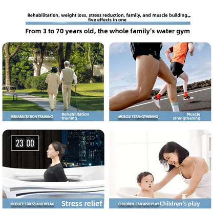Unterwasserlaufband mit offener Tür, Wasserfitness, Wasser- und Stromtrennung, hydraulischer Antrieb zur Hydrotherapierehabilitation