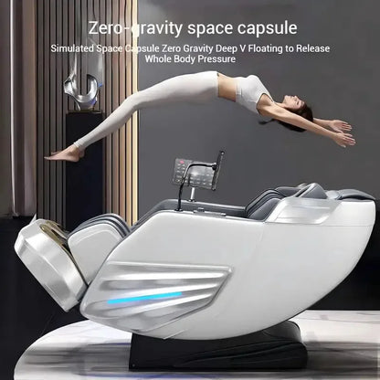 2025 4D-Massagesessel Shiatsu-Massage Ganzkörpermassagesessel Schwerelosigkeit, ausziehbare Fußstütze, SL Track Heizung Airbags, Heizung
