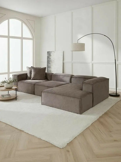 Minimalistische Multi-Seat Leder Ecksofa Kombination Modern Einfaches Wohnzimmer Sofas Erste Schicht Rindsleder L-Form Sofa-Set