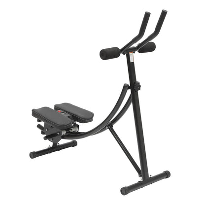 Ab Machine Foldable Abdominal Exercise Equipment Carbon Steel Foam ABS Black 3 Gears 0-180° Rotation LED Display Home Gym
