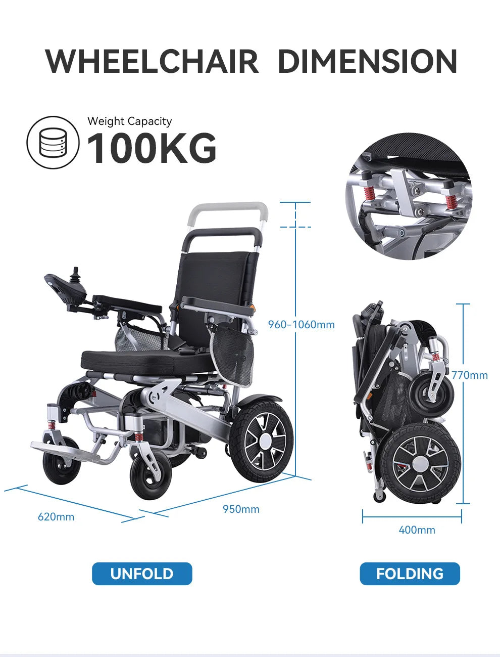 China Power Wheelchair Recliner Chair Electric Beach Wheelchair Remote