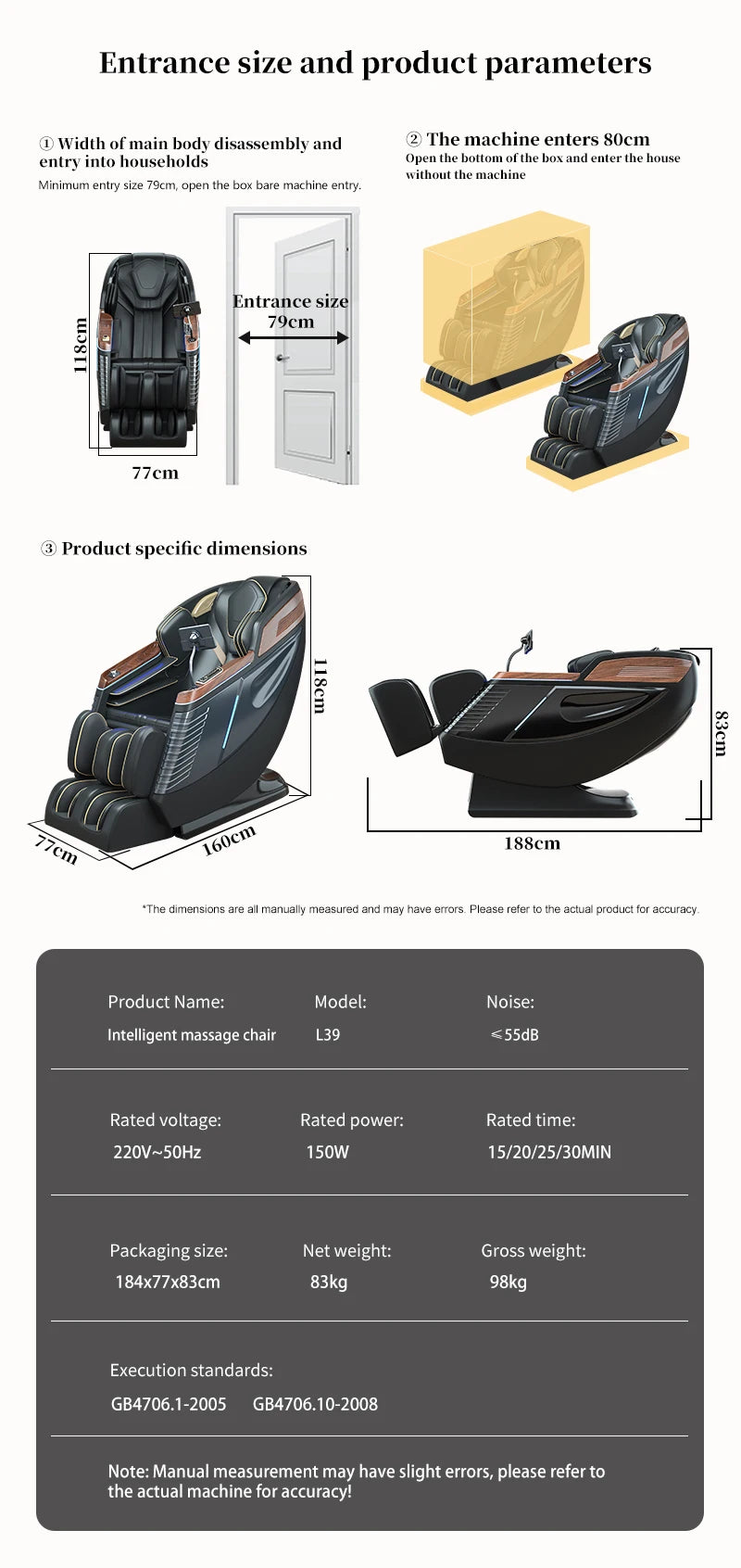 Massage Chair Full Body New Model Home Office Factory Electric Heating Kneading Luxury Zero Gravity Recliner Massage Chair