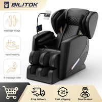 Massagesessel mit Zero-Gravity-Funktion, Massagesessel mit Heizung, Airbags, Fußrollen, Bluetooth-Lautsprecher
