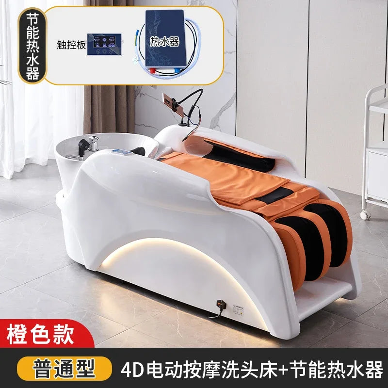 Elektrisches intelligentes Massage-Shampoo-Bett für Friseursalons, spezielles Begasungs-Kopfbehandlungs-Wasserzirkulationsbett