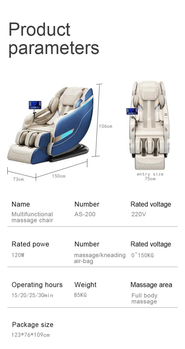 3 Year Warranty Home 4D Full Body Air Bag High end leg massage Luxury Massager Chair Zero Gravty Massage Sofa Office Chair
