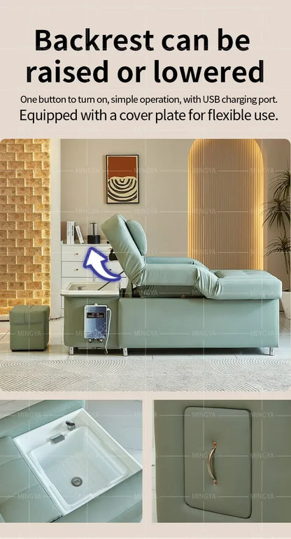 Electric Hairdressing Shampoo Bed 2025 Head Spa Backrest Pedicure Chair - Comfortable Salon Furniture for Professional