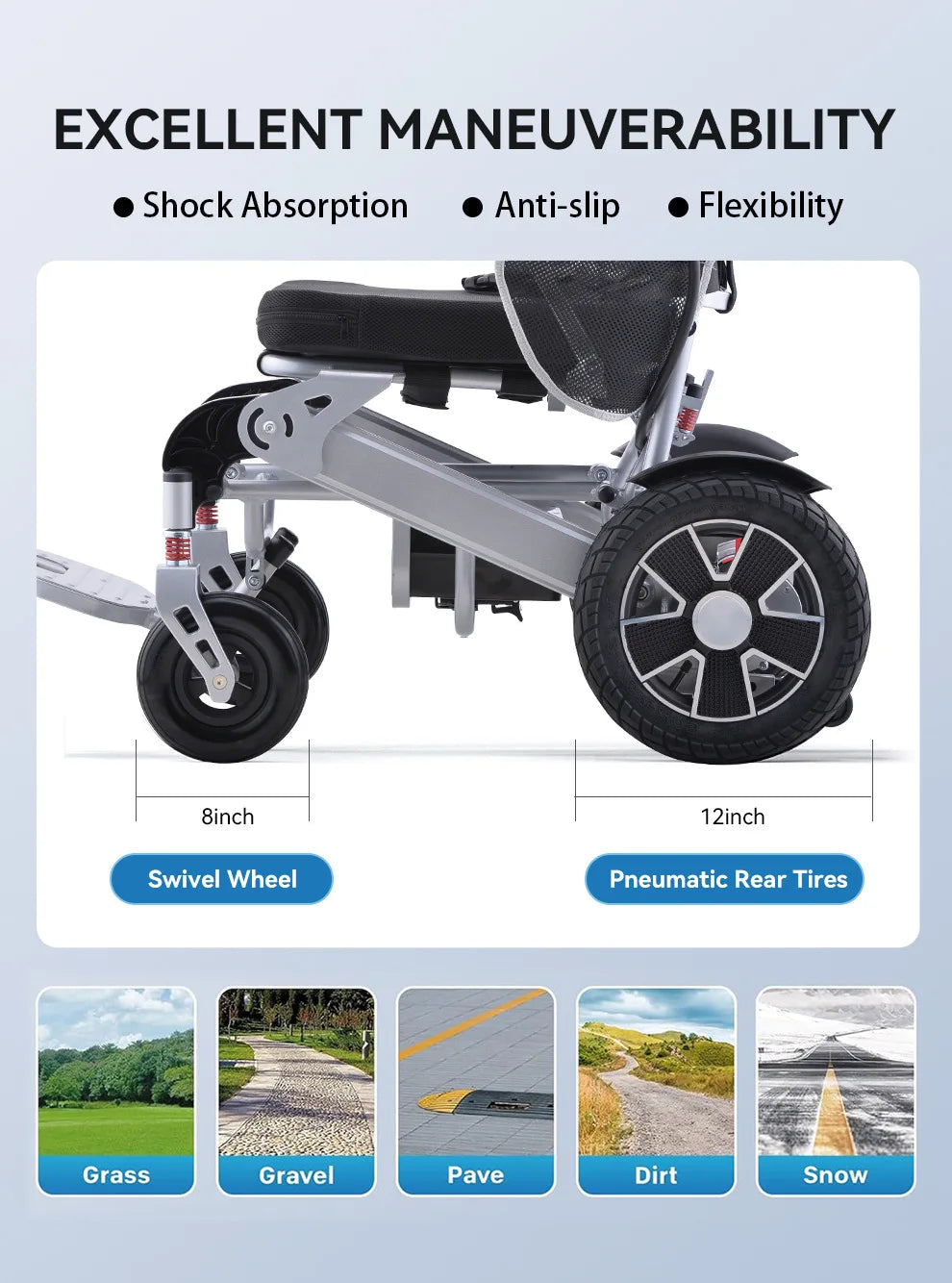 China Power Wheelchair Recliner Chair Electric Beach Wheelchair Remote