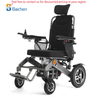 2026 Automatic Remote Control Foldable Wheel Chair Portable Aluminum Alloy Disabled Reclining Electric Wheelchair