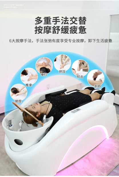 YFY Hair Salon Shampoo Bed Haircut Ceramic Integrated Special Intelligent Electric Fully Automatic Shampoo Bed