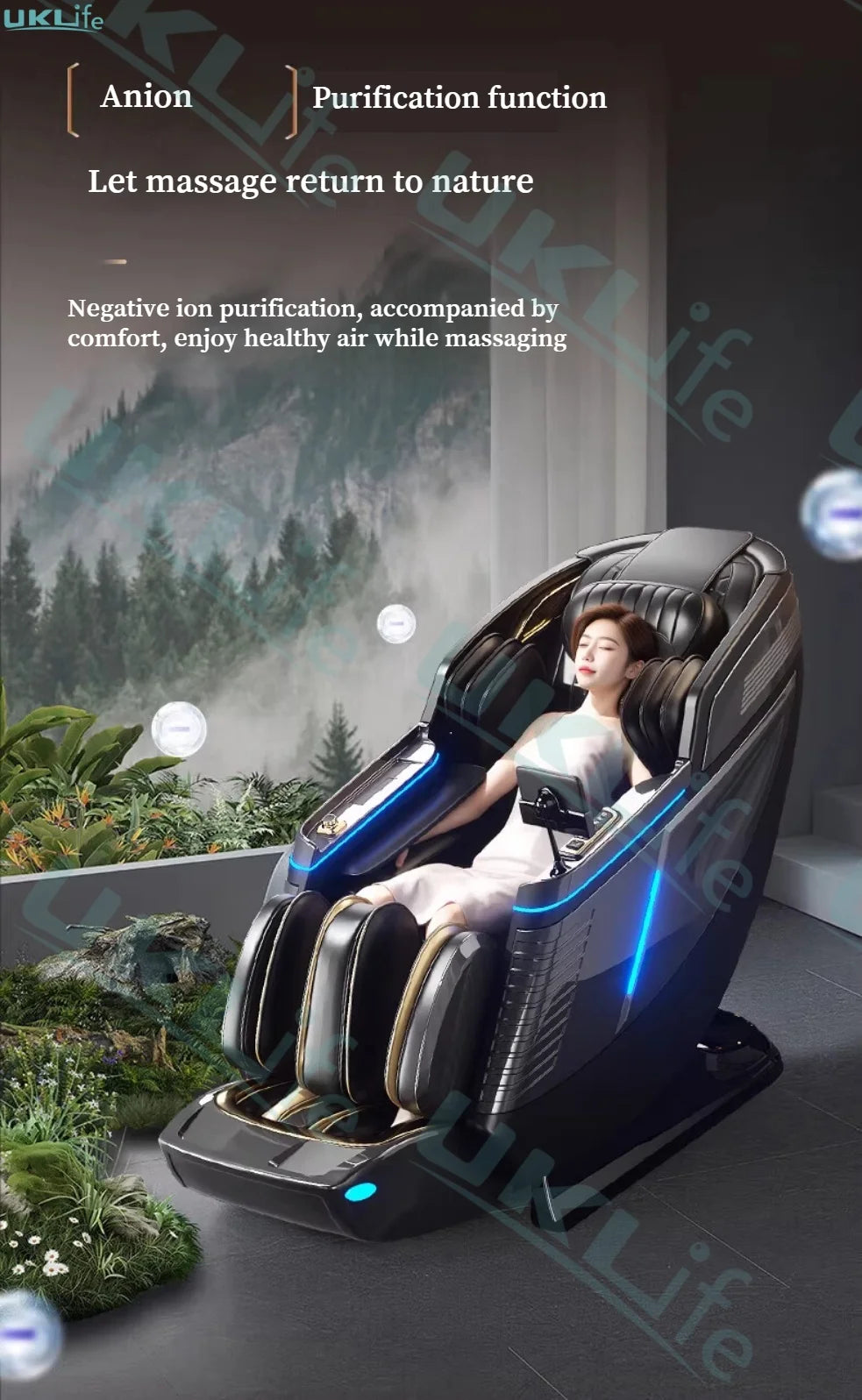 Neuer Dual Core Massagesessel 2025 Fortschrittlicher 4D Zero Gravity Body Scan Ganzkörper-Airbag Shiatsu Rücken- und Fußrollen-Liegesessel für Zuhause