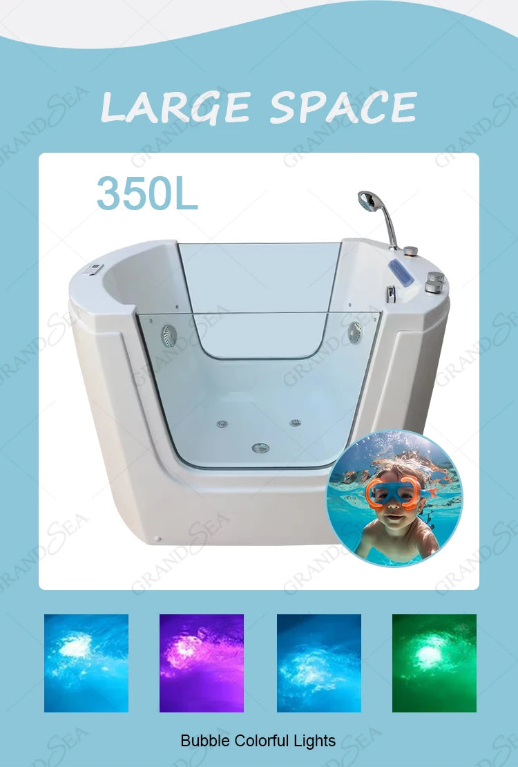 Modern Home Freestanding  Baby Spa Pool with  Accessories Drainer