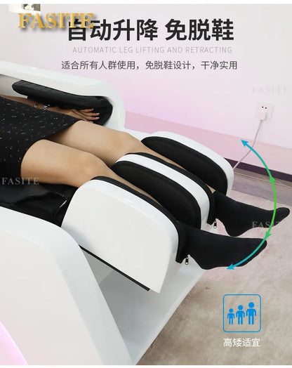 Automatic intelligent electric massage shampoo bed barber shop hair beauty hair treatment fumigation integrated bed