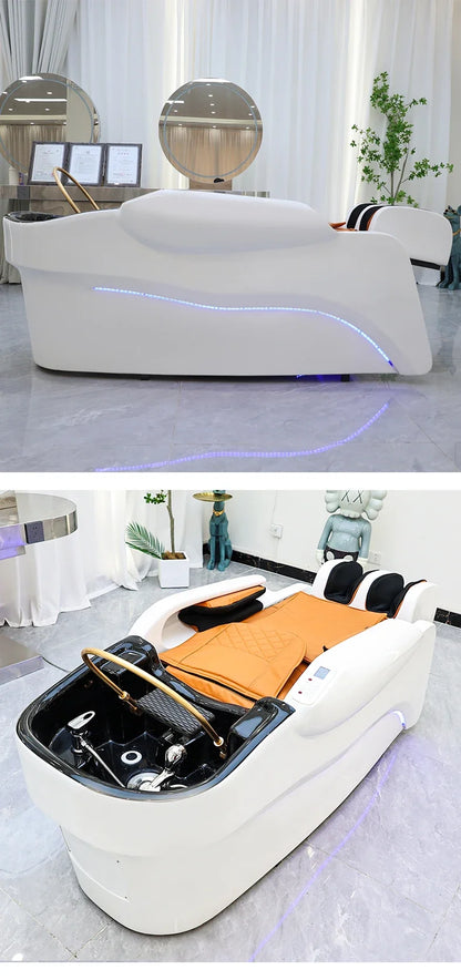 XinSheng Integriertes Haarwasch- und Massagebett mit Kopf-SPA-Begasungsmaschine Friseursalon Kommerzielles elektrisches Möbel