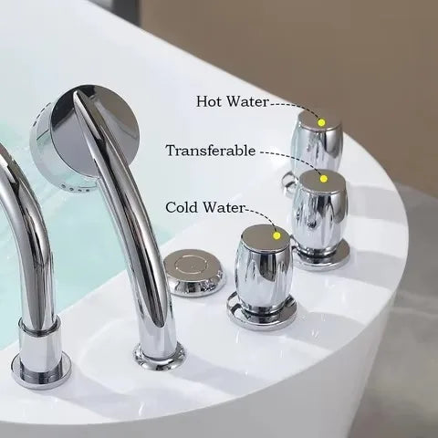 Modern Bathroom Whirlpool Air Jet Bath Tub Free Standing Acrylic SPA Massage Bathtub With Shower Faucet White