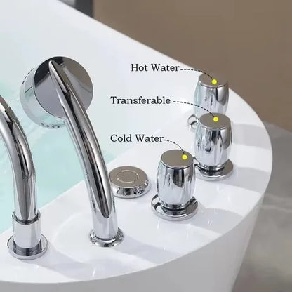 Modern Bathroom Whirlpool Air Jet Bath Tub Free Standing Acrylic SPA Massage Bathtub With Shower Faucet White