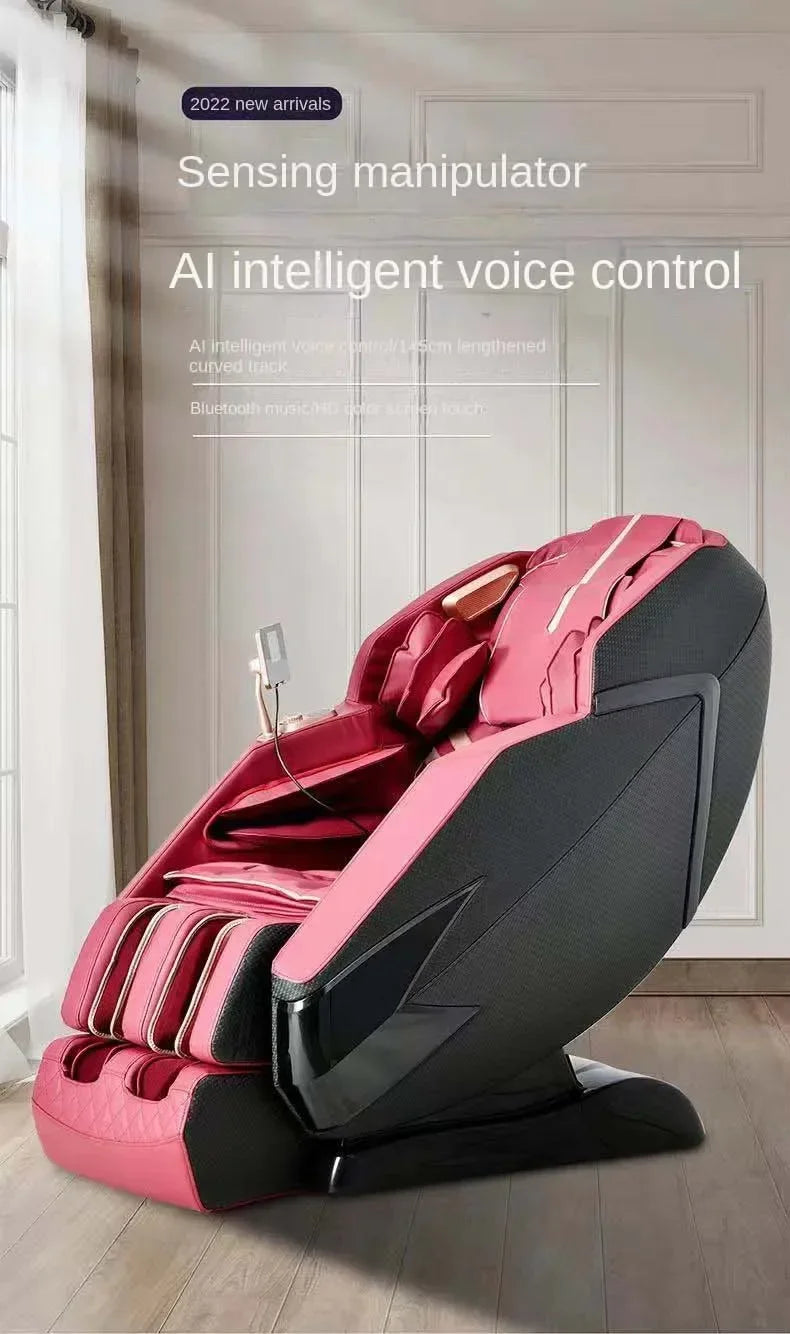 2022 Bester Luxus-Massagesessel mit Liegefunktion, Dual-Core 4D 0-Schwerkraft-Massagesessel mit KI-Sprachsteuerung