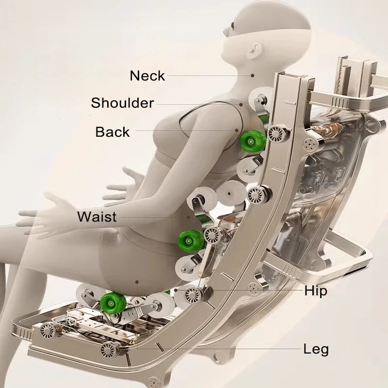 Massagesessel Luxus 4D Zero Gravity Leiser Körper-Spa-Massage Voll intelligente elektrische Haushalts-SL-Doppelgleis-Luxussofa
