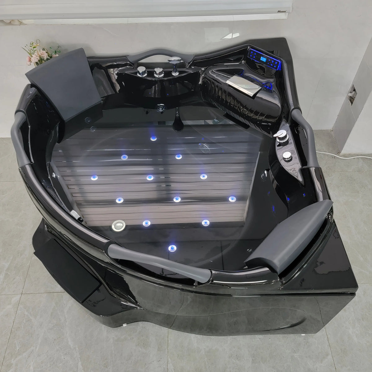 Black Acrylic Massage Bath Tubs Bathtubs & Whirlpools Corner Massage Bathtub Hot Tub for Soaking