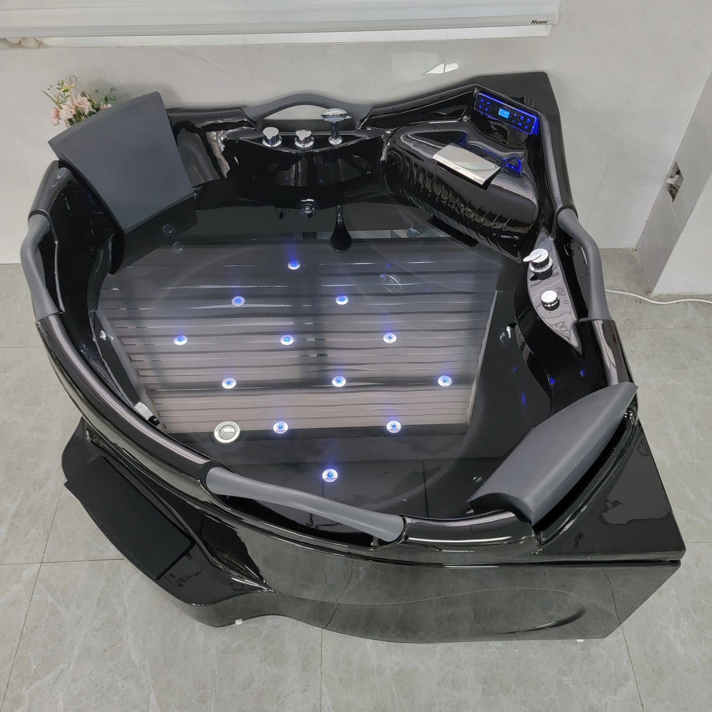Black Acrylic Massage Bath Tubs Bathtubs & Whirlpools Corner Massage Bathtub Hot Tub for Soaking