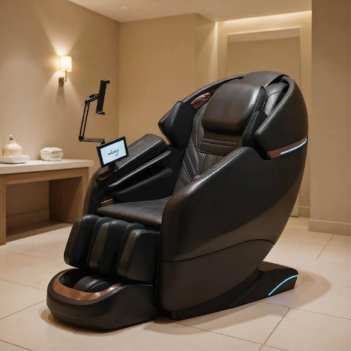 Fauteuil de massage de luxe SL avec bras robotisé, intelligence artificielle vocale automatique et fonction gravité zéro