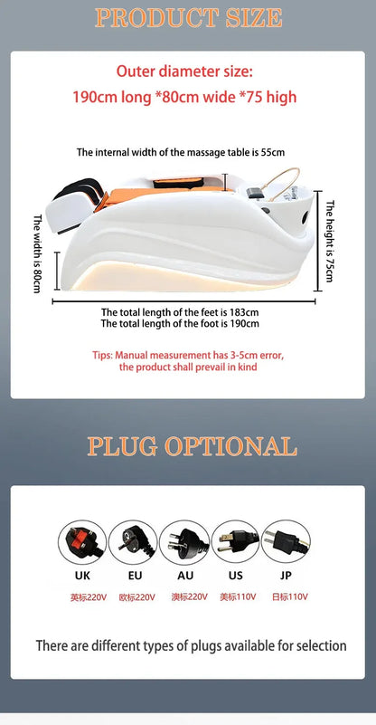 M45 Professional salon furniture hair wash facial nursing reclining head spa electric shampoo massage bed