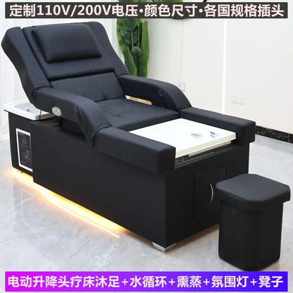 CZ  Electric Adjustable Foot Spa Beauty Shampoo Bed Massage Foot Soak Automatic Up and Down Foot Bath Health Salon