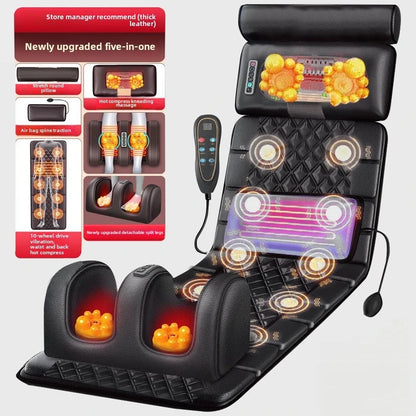 Elektrische Ganzkörpermassage-Matratze mit Heizung, Handsteuerung, Schulter-Nacken-Taillen-Airbag-Rücken-Knet-Vibrations-Massagekissen