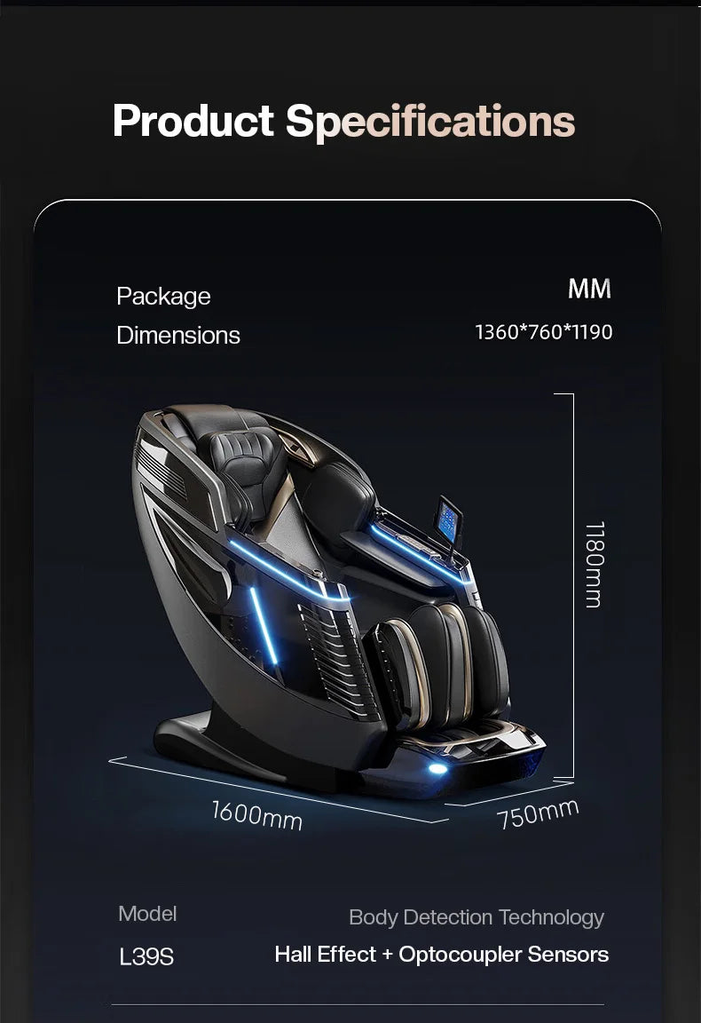 New Tech Zero Gravity Ganzkörper-Luxus-Luftsack, ersetzt Sofa, Sonic Massage, Smart Dual Core elektrischer Massagesessel