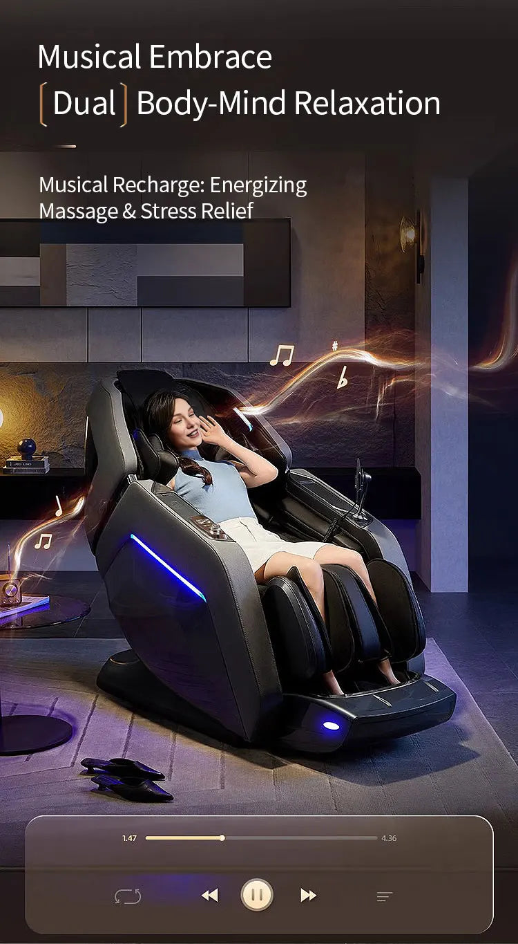 Zero Gravity Luxus Shiatsu Ganzkörper-Luftstreckungs-Doppelkern-Massagesessel