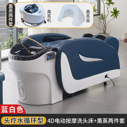 Elektrisches intelligentes Massage-Shampoo-Bett für Friseursalons, spezielles Begasungs-Kopfbehandlungs-Wasserzirkulationsbett