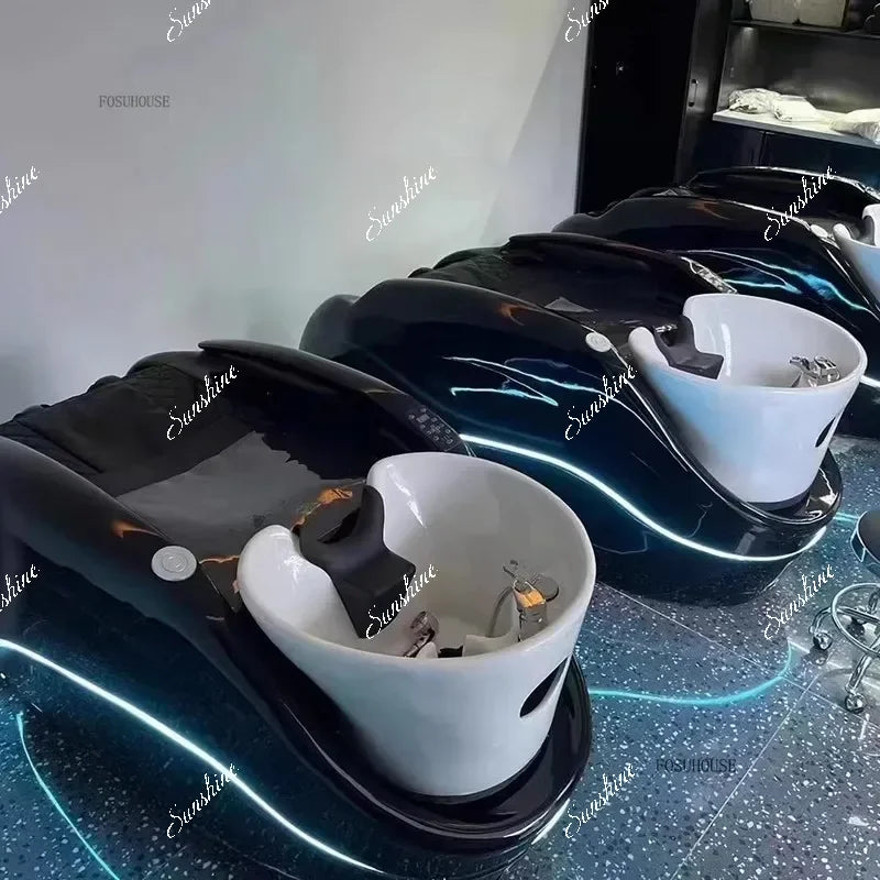 Massage-Shampoo-Bett Friseur-Haarsalon Elektrischer Laden Multifunktions-Shampoo-Stuhl Salonmöbel Begasungsmassagebett