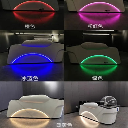 XinSheng Friseursalon-Shampoosessel Kopf-SPA-Begasungsgerät Elektrische Massageliege für Freizeit- und Gesundheitsgeschäfte Kommerzielle Möbel