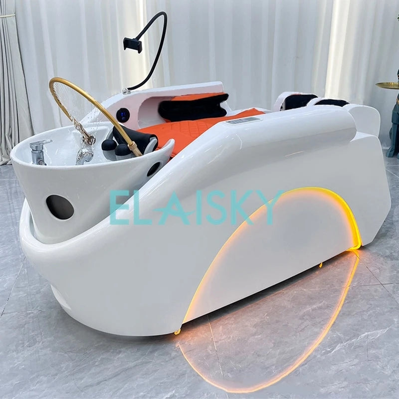 Hair Salon Bed Multi Functional Luxurious Full Body Shampoo Bed Automatic Space Capsule Intelligent Electric Massage Bed Chairs
